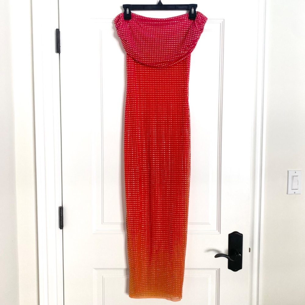 Self Portrait Off Shoulder Rhinestone Embellished Midi Dress - 2 - Picture 11 of 13